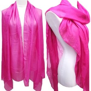 Women Long Large Scarf Shawl Wrap Bridal Hot Pink